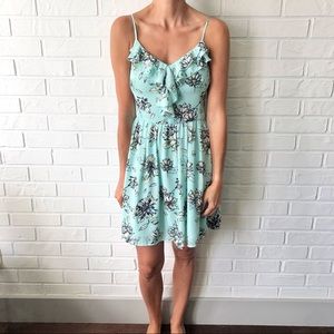 Boho cottagecore floral chiffon flowy midi dress S
